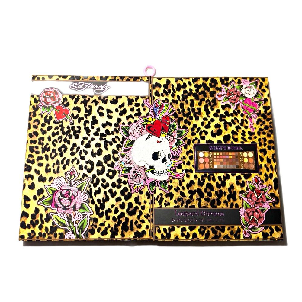 Ed Hardy Leopard Chrome 52 PC Face & Eye Palette Set Eyeshadow Blush Bronzer NWT